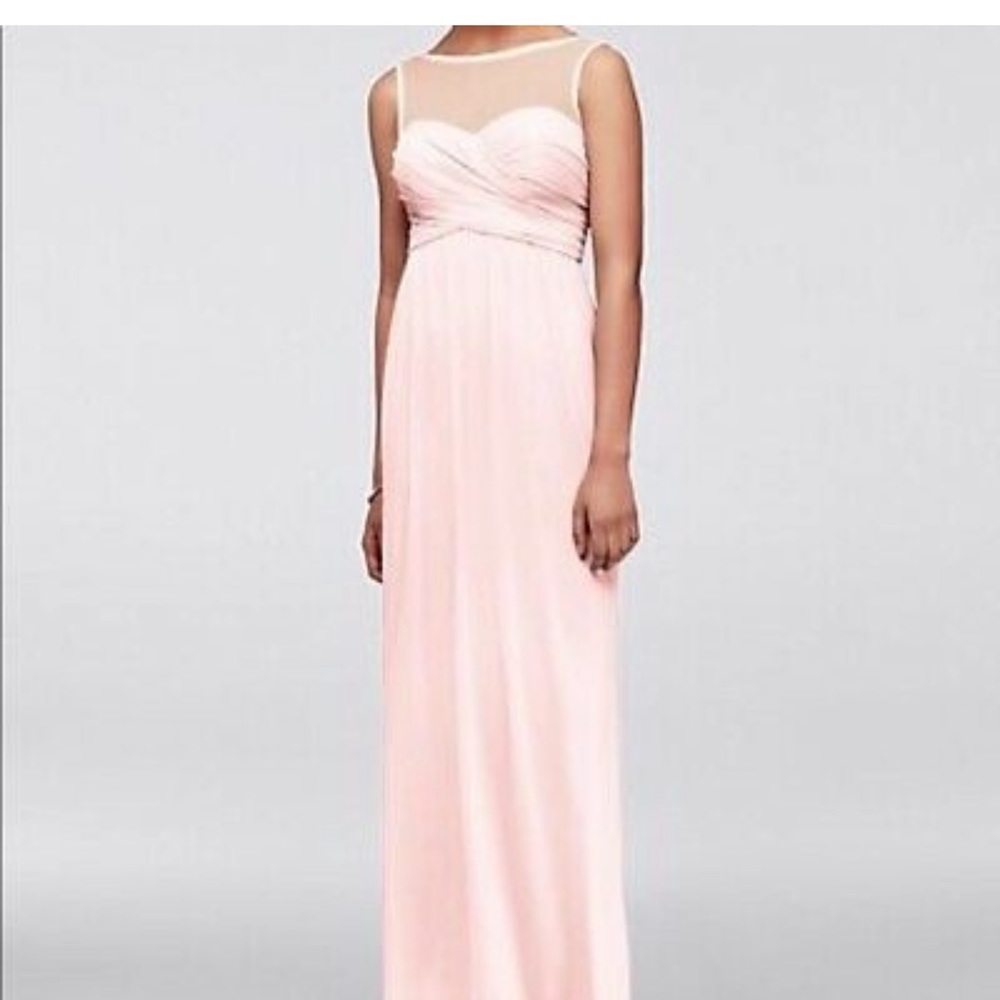 BRIDESMAID/FORMAL DRESS | DAVID’S BRIDAL | PETAL PINK | SIZE 6 | STYLE #F15927